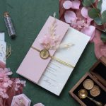 Blush Pink Boho Wedding Card Set with Wax Seal Detail