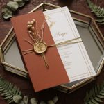 Terracotta Wax Seal Wedding Invitation with Dried Florals