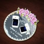Mirror Ring Tray with Rose Cascade & Pearl Accents