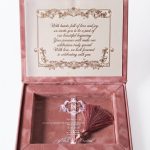 Modern Dusty Rose Invitation Box with Acrylic Lid & Tassel