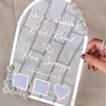 Silver 3D Calligraphy Nikkah Thumb Board — Arched Mirror